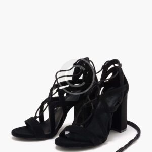 Block High Heel Sandals With Straps and Laces